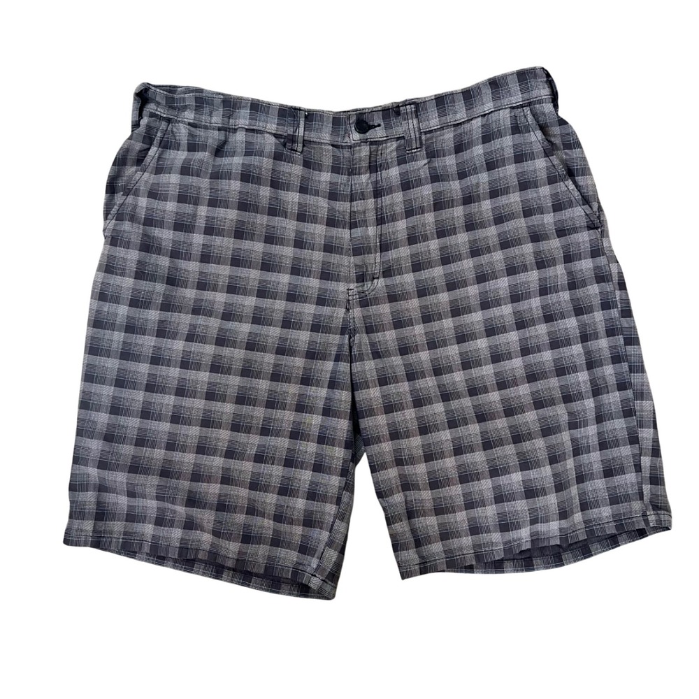 Dickies Performance System Mens Plaid Shorts Grey Black Relaxed Fit 37W SR102AWP